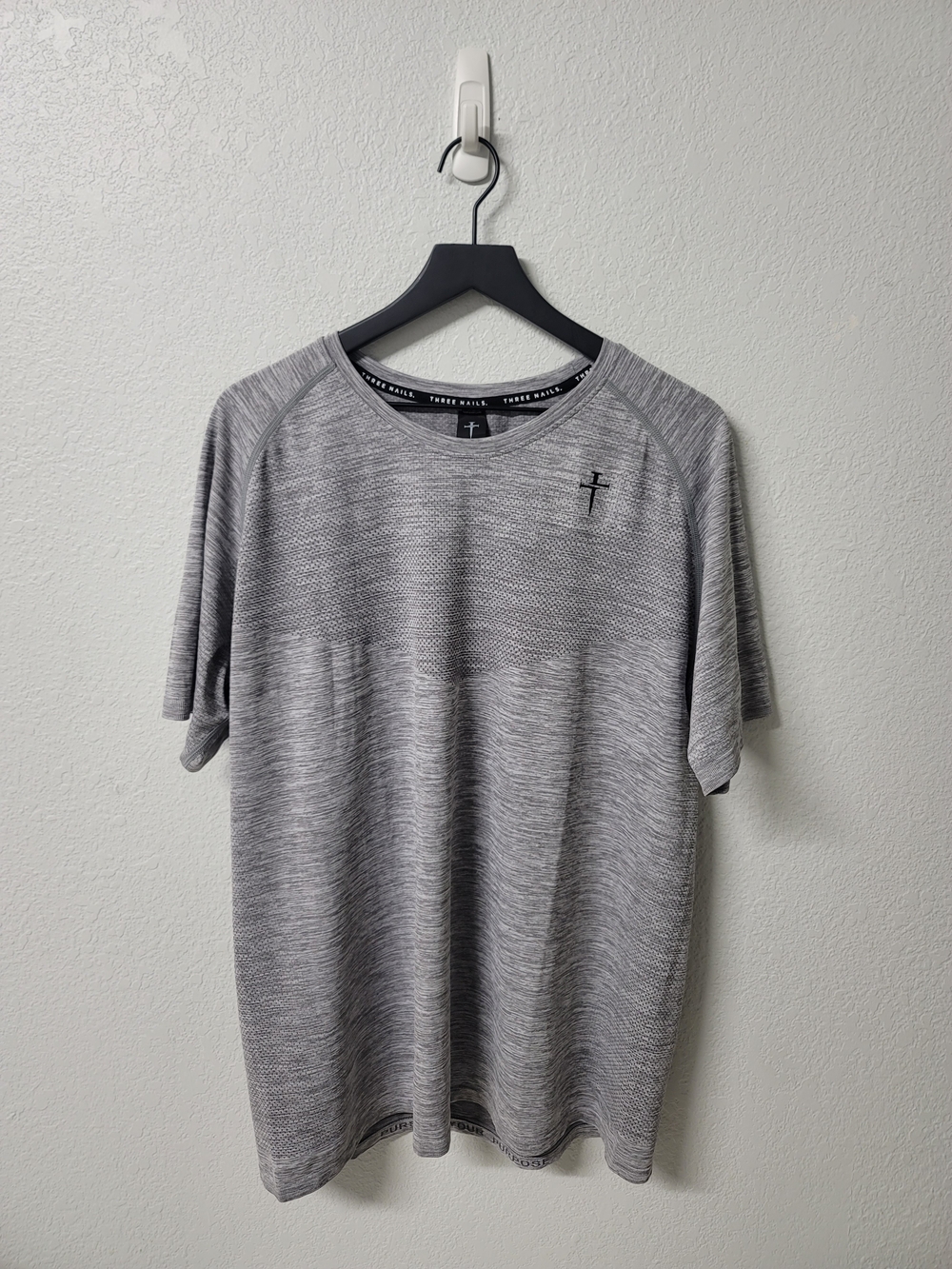 Three Nails Performance Vented Short Sleeve Gray T-Shirt Men's 2XL